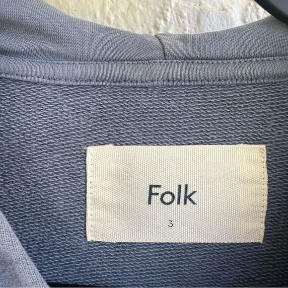 FOLK Hoodie Jacket Size 3/Medium Pullover Soft Lounge  Comfy Cotton - Picture 3 of 4